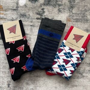 Sperry Men's Patterned Socks - Black, Blue, Red